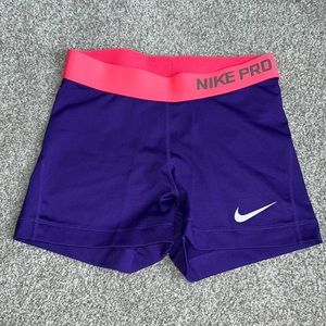 Purple Nike Pro shorts